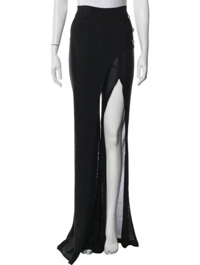 Pre-owned Balmain Wide Leg Pants In Black