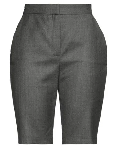 Balmain Woman Shorts & Bermuda Shorts Grey Size 10 Virgin Wool