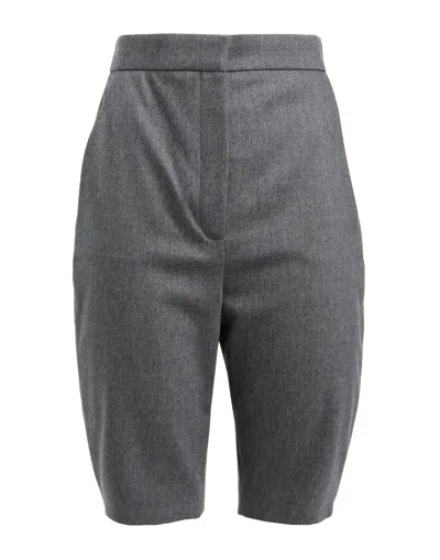 Balmain Woman Shorts & Bermuda Shorts Grey Size 8 Virgin Wool, Elastane