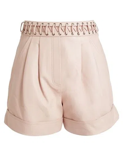 Balmain Woman Shorts & Bermuda Shorts Light Pink Size 8 Lambskin