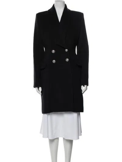 Pre-owned Balmain Wool Coat In Black