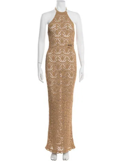 Pre-owned Balmain Wool Long Dress In Multicolor