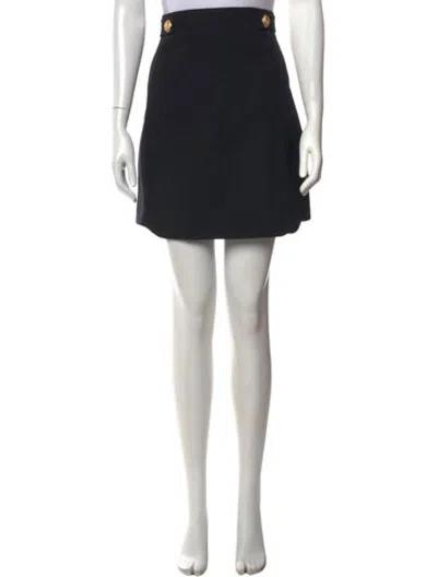 Pre-owned Balmain Wool Mini Skirt In Black