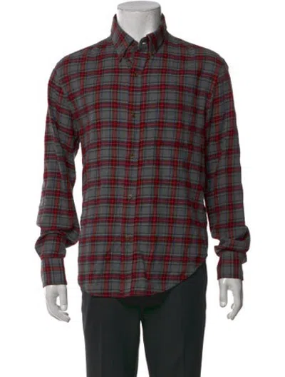 Pre-owned Band Of Outsiders Plaid Print Long Sleeve Shirt In Multicolor