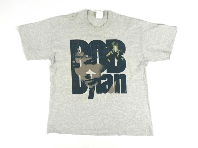 Pre-owned Band Tees X Rock Band Bob Dylan Vintage T-shirt 1995 In Grey