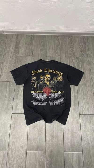 Pre-owned Band Tees X Vintage Good Charlotte Tour 2011 T-shirt In Faded Black