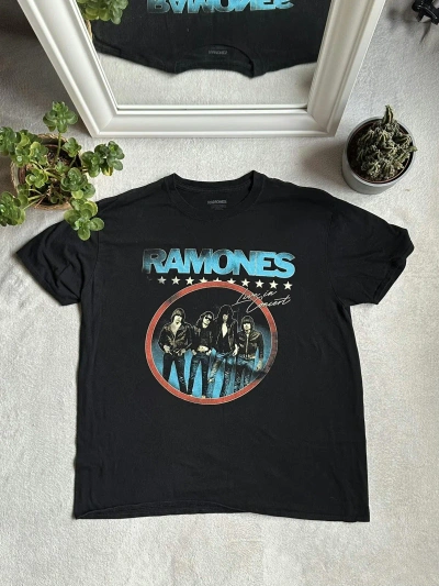 Pre-owned Band Tees X Vintage Ramones Vintage Oversize Big Logo Streetwear T-shirt In Black