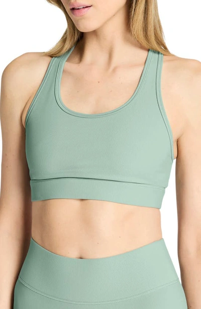 Bandier Center Stage Racerback Sports Bra In Chinois Green