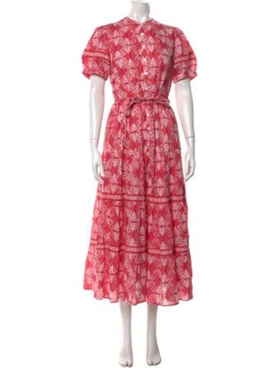 Pre-owned Banjanan Printed Long Dress In Pink