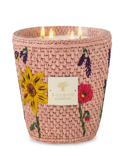 Baobab Collection Vony Kopelika Floral-embroidered Scented Candle (16cm) In Pink