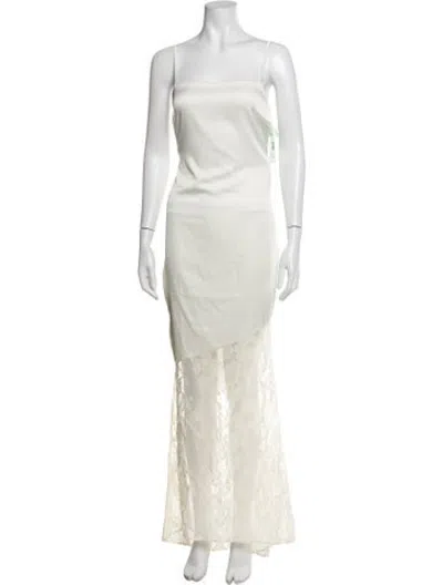 Pre-owned Baobab Lace Pattern Long Dress In Neutrals