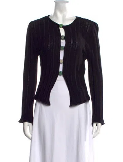 Pre-owned Baobab Open Front Sweater In Black