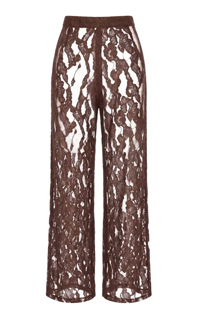 Baobab Porto Sheer Cotton-blend Pants In Brown
