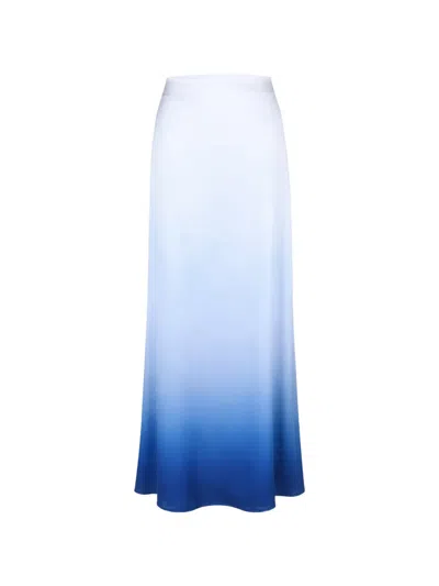 Baobab Sinai Ombré-effect Silk Skirt In Blue