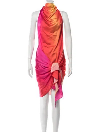 Pre-owned Baobab Tie-dye Print Mini Dress In Orange