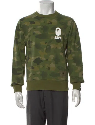 Pre-owned Bape Camo Logo Camouflage Print Sweatshirt In Green