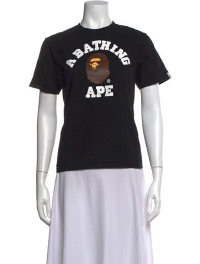 Pre-owned Bape College Logo Graphic Print T-shirt In Black