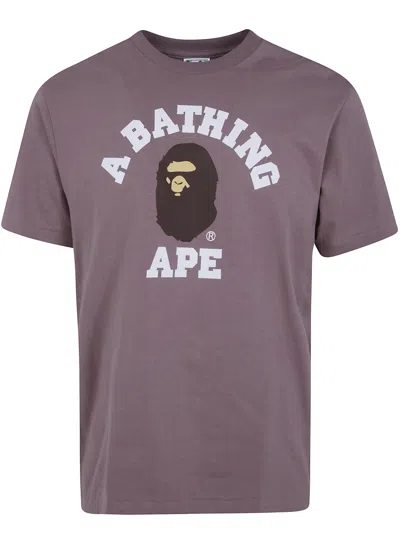 Bape "college" Tee In Purple