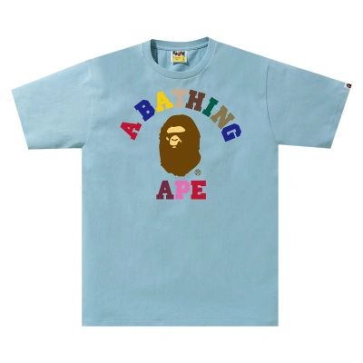 Pre-owned Bape Colors College Tee 'sax' In Blue