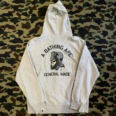 Pre-owned Bape General Made Full Zip Hoodie In Grey