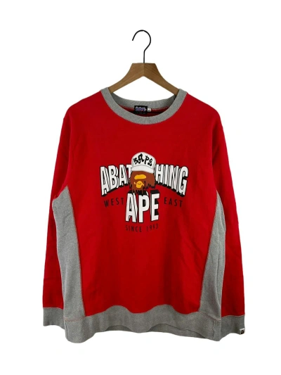 Pre-owned Bape Logo Print Sweatshirt In Red