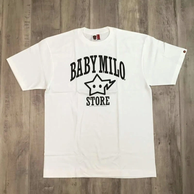 Pre-owned Bape X Nigo Baby Milo Store Bape Sta Logo T-shirt A Bathing Ape Nigo In White