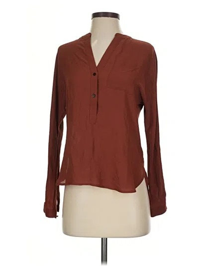 Pre-owned Bar Iii Long Sleeve Blouse In Brown