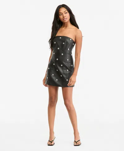 Bar Iii Women's Strapless Dome-stud Mini Dress, Macy's Exclusive In Multi