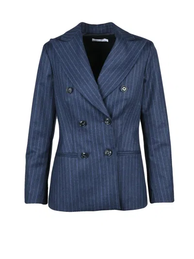 Barba Napoli Blue Virgin Wool Double-breasted Jacket