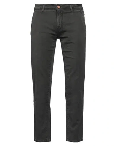 Barba Napoli Man Pants Khaki Size 35 Cotton, Elastane In Black
