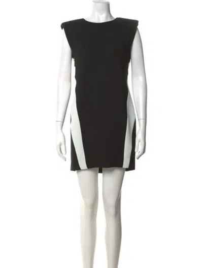 Pre-owned Barbara Bui Colorblock Pattern Mini Dress In Black