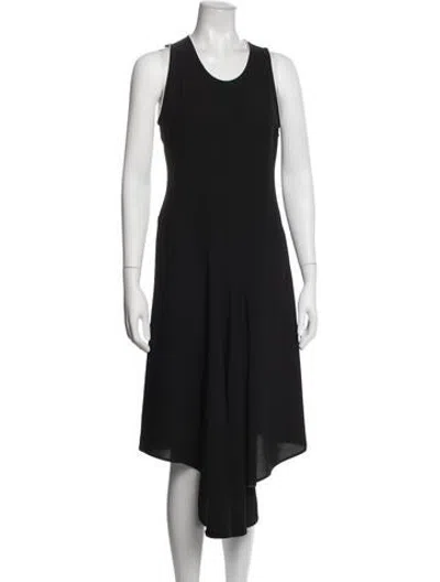 Pre-owned Barbara Bui Crew Neck Midi Length Dress In Black