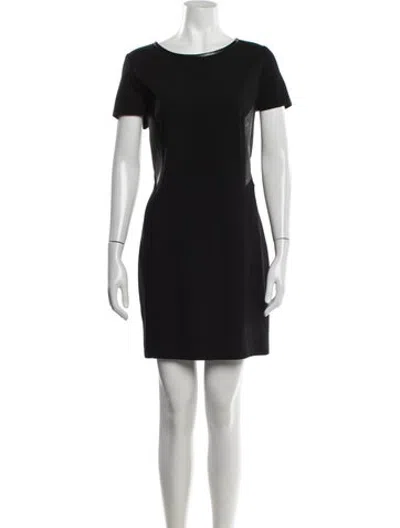 Pre-owned Barbara Bui Crew Neck Mini Dress In Black
