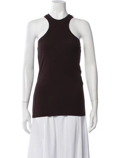 Pre-owned Barbara Bui Crew Neck Sleeveless Top In Brown