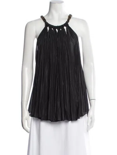 Pre-owned Barbara Bui Halterneck Sleeveless Top In Black