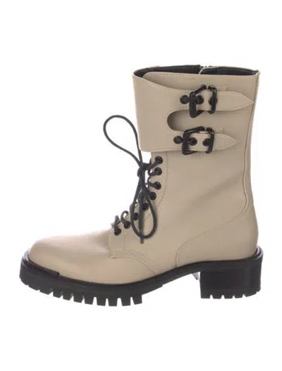 Pre-owned Barbara Bui Leather Combat Boots In Neutrals