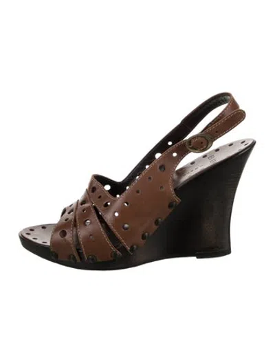 Pre-owned Barbara Bui Leather Slingback Sandals In Brown