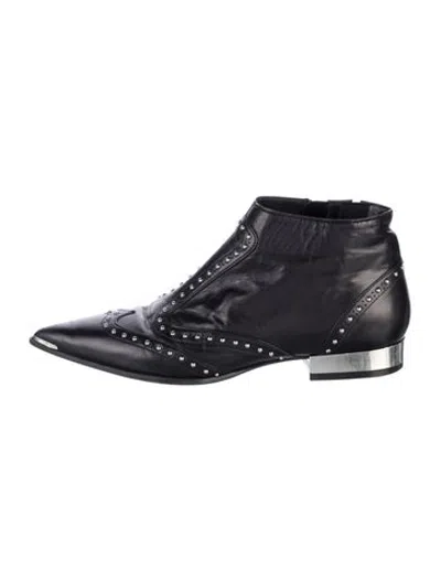 Pre-owned Barbara Bui Leather Studded Accents Boots In Black