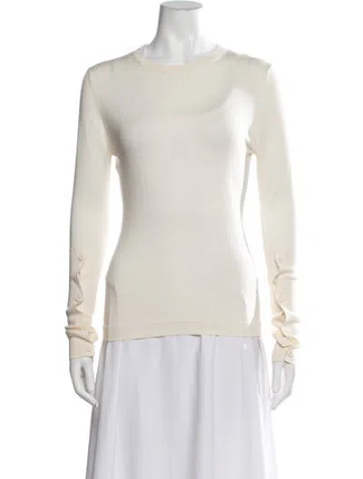 Pre-owned Barbara Bui Merino Wool Crew Neck Sweater In Neutrals