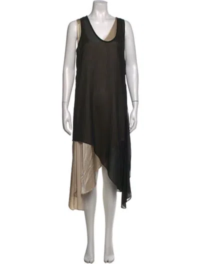 Pre-owned Barbara Bui Scoop Neck Long Dress In Black