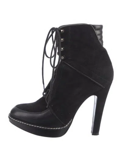 Pre-owned Barbara Bui Suede Lace-up Boots In Black