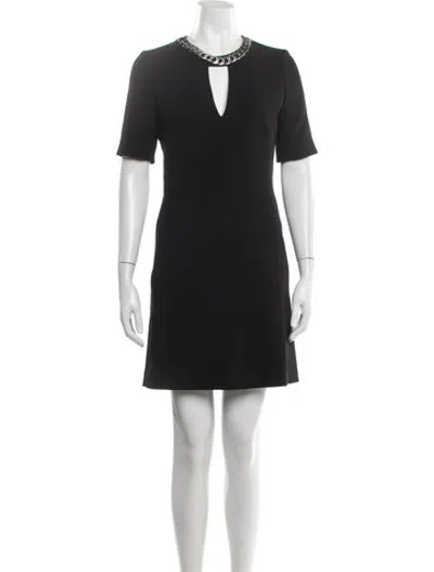 Pre-owned Barbara Bui V-neck Mini Dress In Black