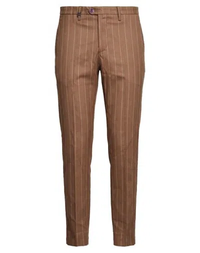 Barbati Man Pants Brown Size 38 Polyester, Viscose, Elastane