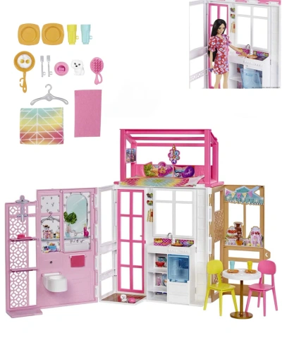 Barbie Kids' 360 Degree Play Dollhouse With 2 Levels Fully Furnished In Multi Colored