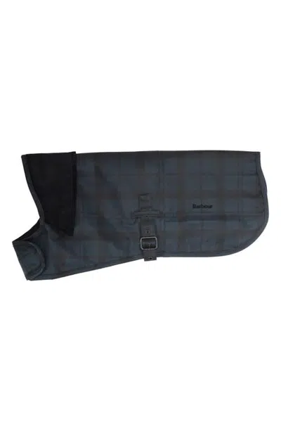 Barbour Ambleside Wax Dog Coat In Navy Tartan