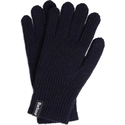 Barbour Danforth Wool & Cashmere Gloves In Blue