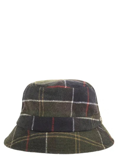 Barbour Heidi - Tartan Wool-blend Bucket Hat In Red