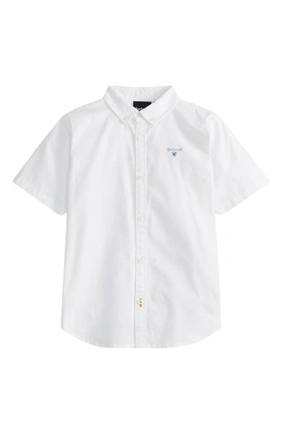 Barbour Kids' Camford Short Sleeve Stretch Button-down Shirt In White