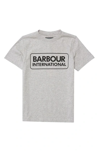 Barbour Kids' Essential Logo Cotton T-shirt In Grey Marl