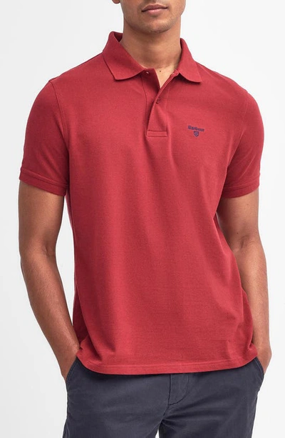 Barbour Lightweight Sports Piqué Polo In Wine
